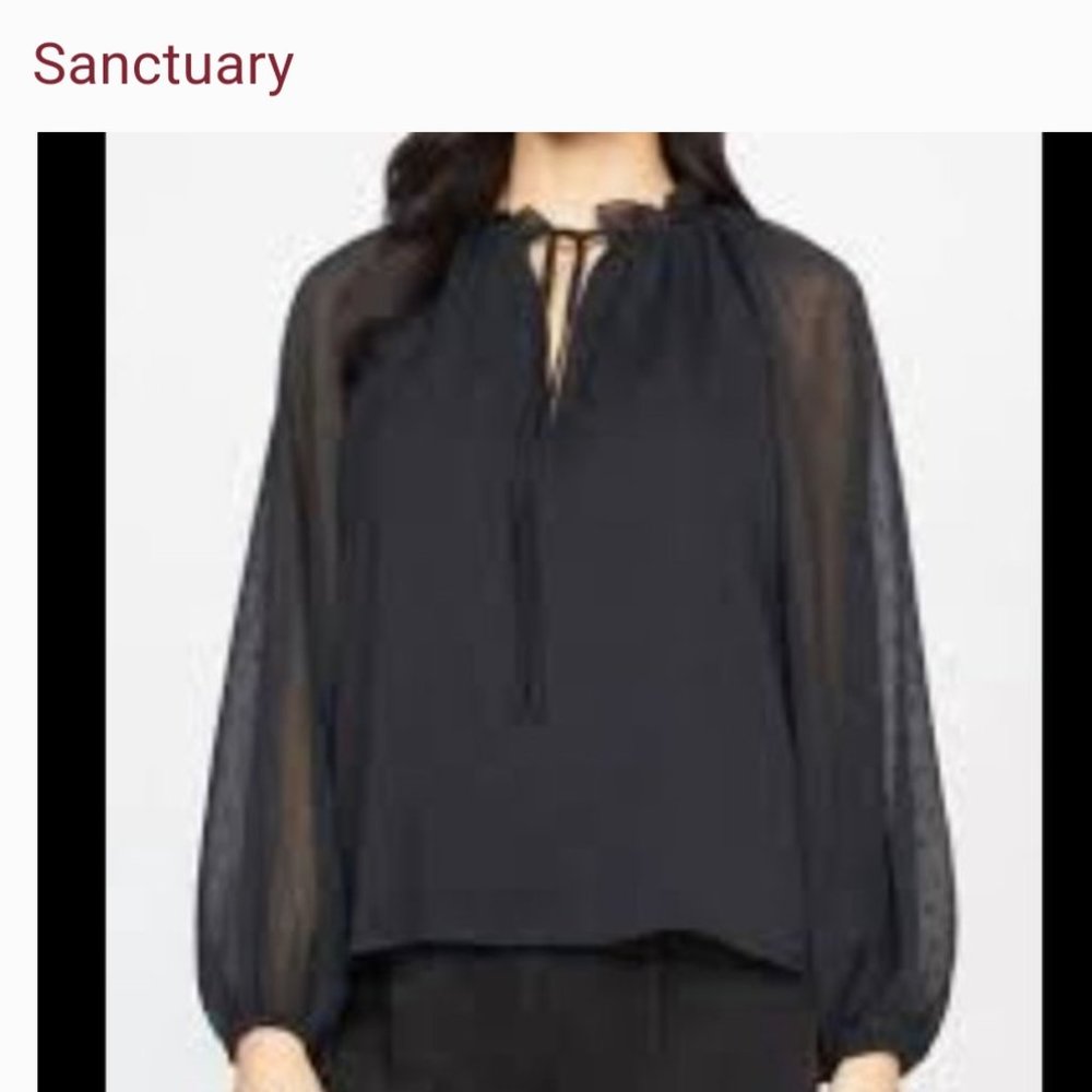 ⚡️Black Sanctuary live it up volume Womens blouse Size Small.